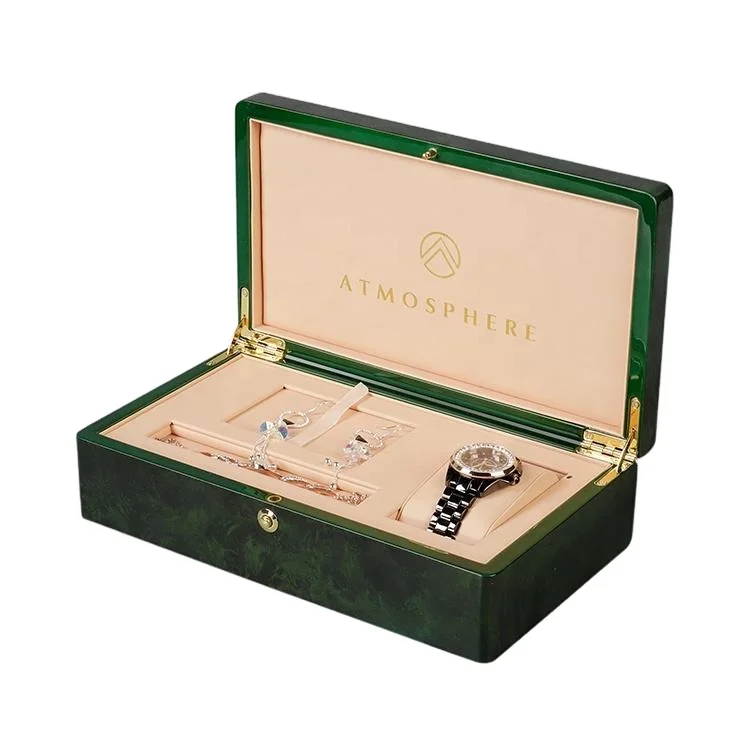 Luxury High Gloss High Grade Gift Customized Wholesale Burl Veneered Gift Storage Packaging Wooden Box