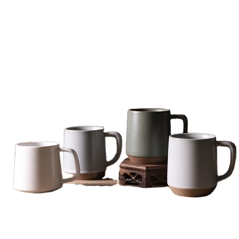 High Quality Customized Japanese Retro Stoneware Mug Porcelain Dinnerware Cappuccino Coffee Cup Handmade Modern Party Accessory