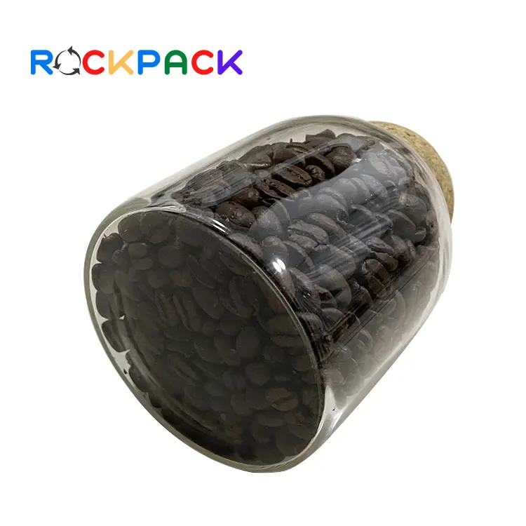 500ml 800ml 1200ml Empty glass home use food canned sugar coffee storage jars with cork ball lid