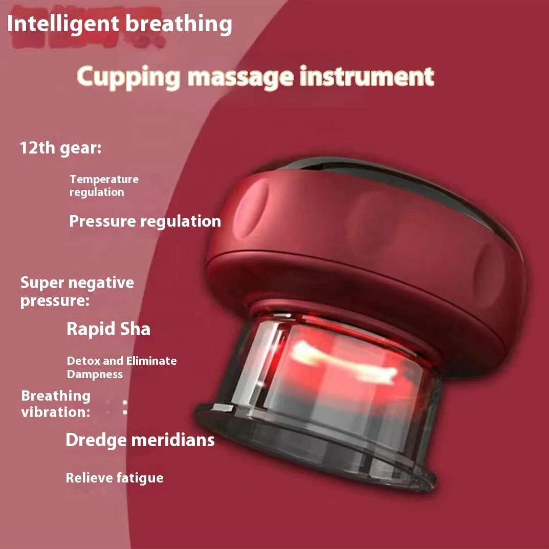 Electric Rechargeable Gua Sha Vacuum Therapy Machine Body Application Reusable Cupping Set Safety Scraping Massager