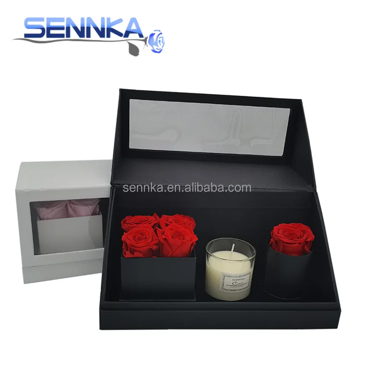 Wholesale price professional manufacturer 2021 hot sale candle handmade preserved flower rose in unique box