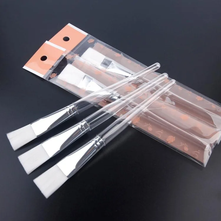  Hot Sale Cheap Plastic Transparent Hollow Handle Nylon Hair Makeup Brush Cosmetic Tools Facial