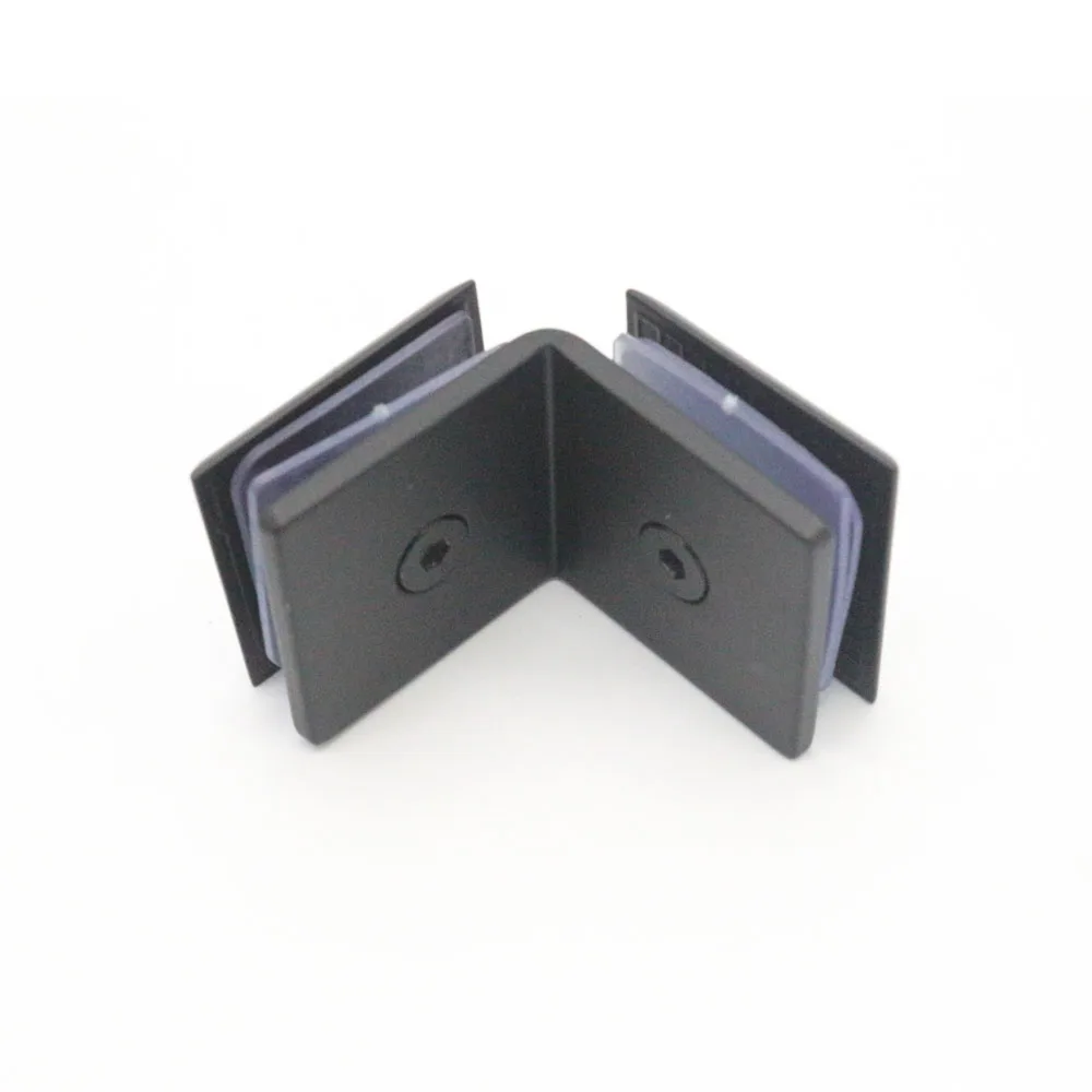 stainless zinc 90 degree shower glass partition clamp custom BLACK color glass door clip