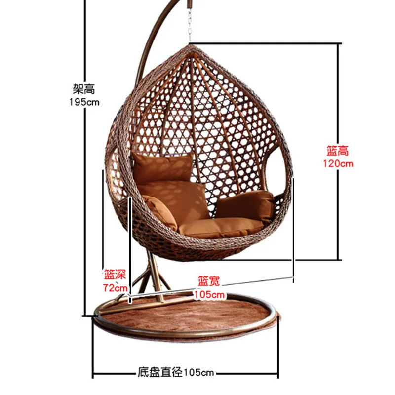 
Swing Chair Living Room Garden Furniture Swing Chair Outdoor Rattan Wicker Patio Hanging Swing Egg Chair 