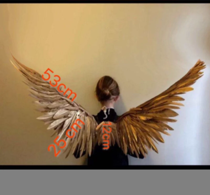Золотые Крылья Ангела большого размера пера