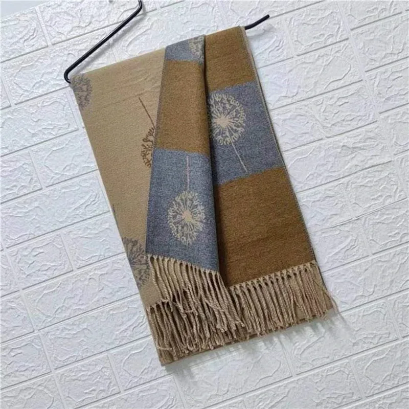 Производитель фабрики двухсторонний роскошный женский осенне-зимний шарф из пашмины с кисточками жаккардовый кашемировый