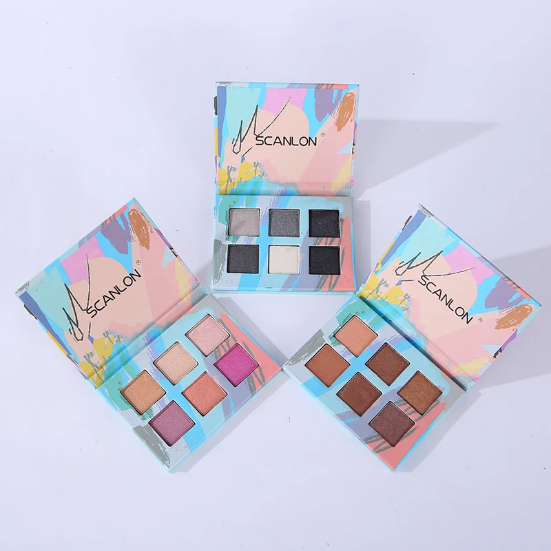 Wholesale 6 Colors Eye Shadow Custom Brown Grey Pink Mineral Sultry Eyes Makeup Eyeshadow Palette