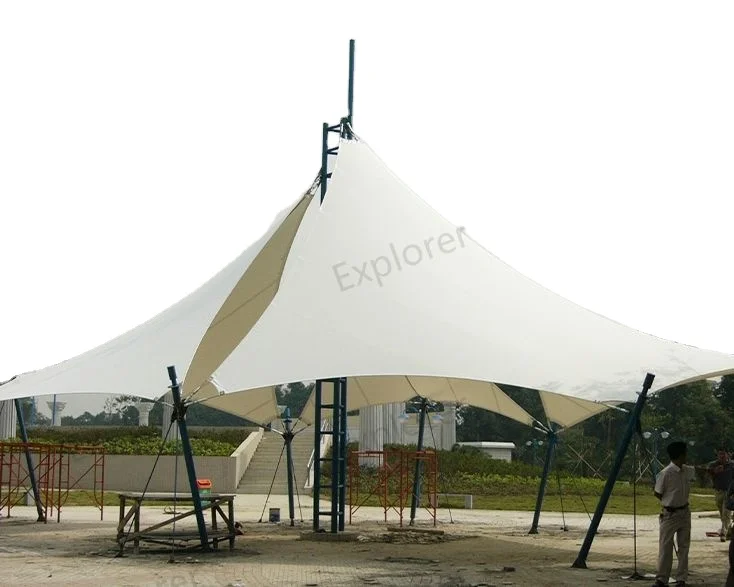 Pvdf Membrane Structure Tension Membrane Sunshade  Canopy
