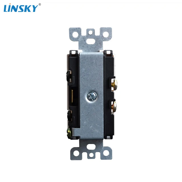 Shanghai Linsky 15A 125V/277V Double Decorate Light Switch Single Pole Switch White/Black with side wire