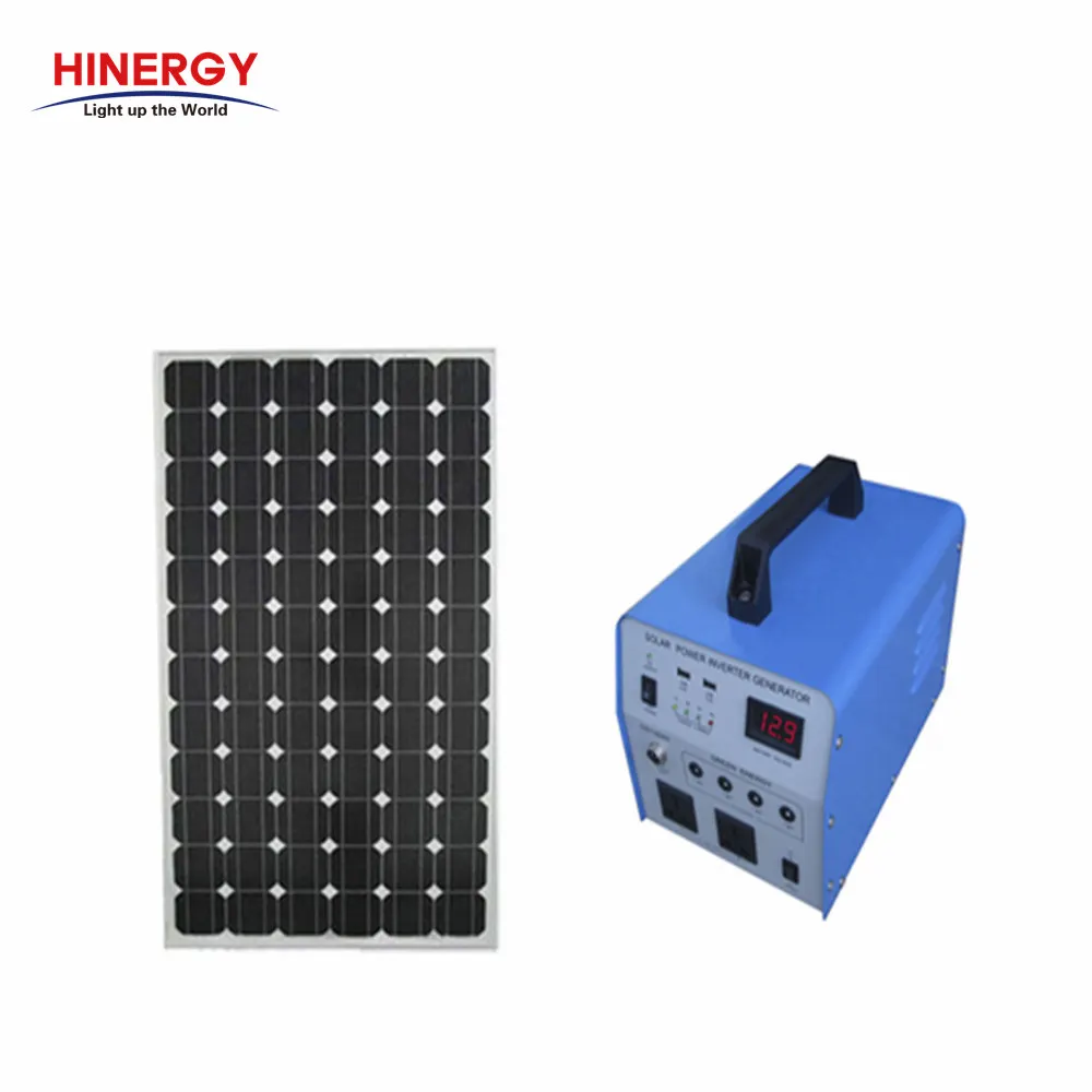 Hinergy 300w 500w 1000w 110v 220v AC DC Portable Off Grid Home Power Generator Solar Energy System
