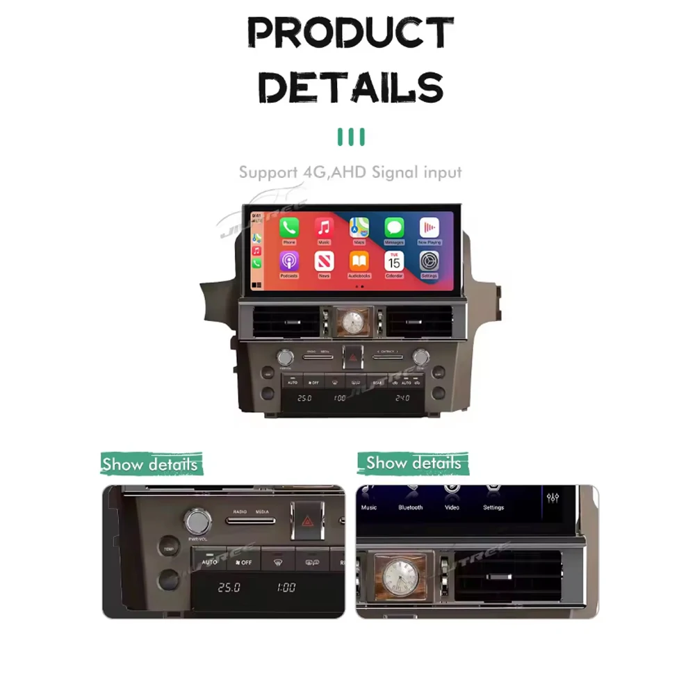 Android for Lexus GX400 460 2010 - 2019 10.25 inch display screen navigation Carplay reversing image  Car Multimedia GPS Player