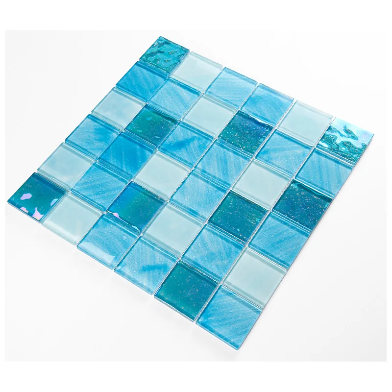Mixed Blue Glass Mosaic Swimming Pool Floor Tiles Cobalt Blue Swimming Pool Tiles Glass Mosaic for Hotel
