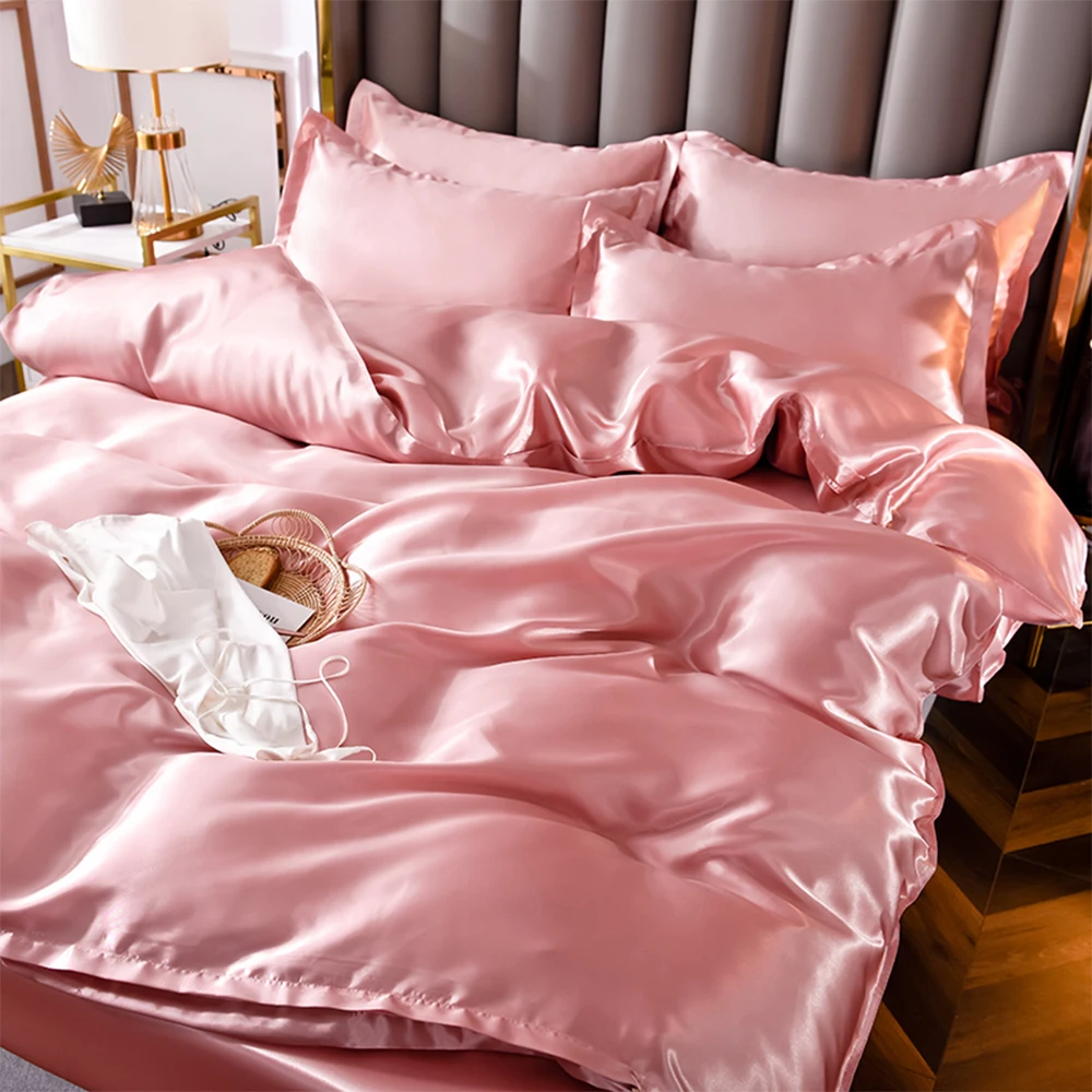 Новый однотонный мягкий и уютный Королевский комбинезон удобное постельное белье размер с принтом индивидуальный атласный комплект