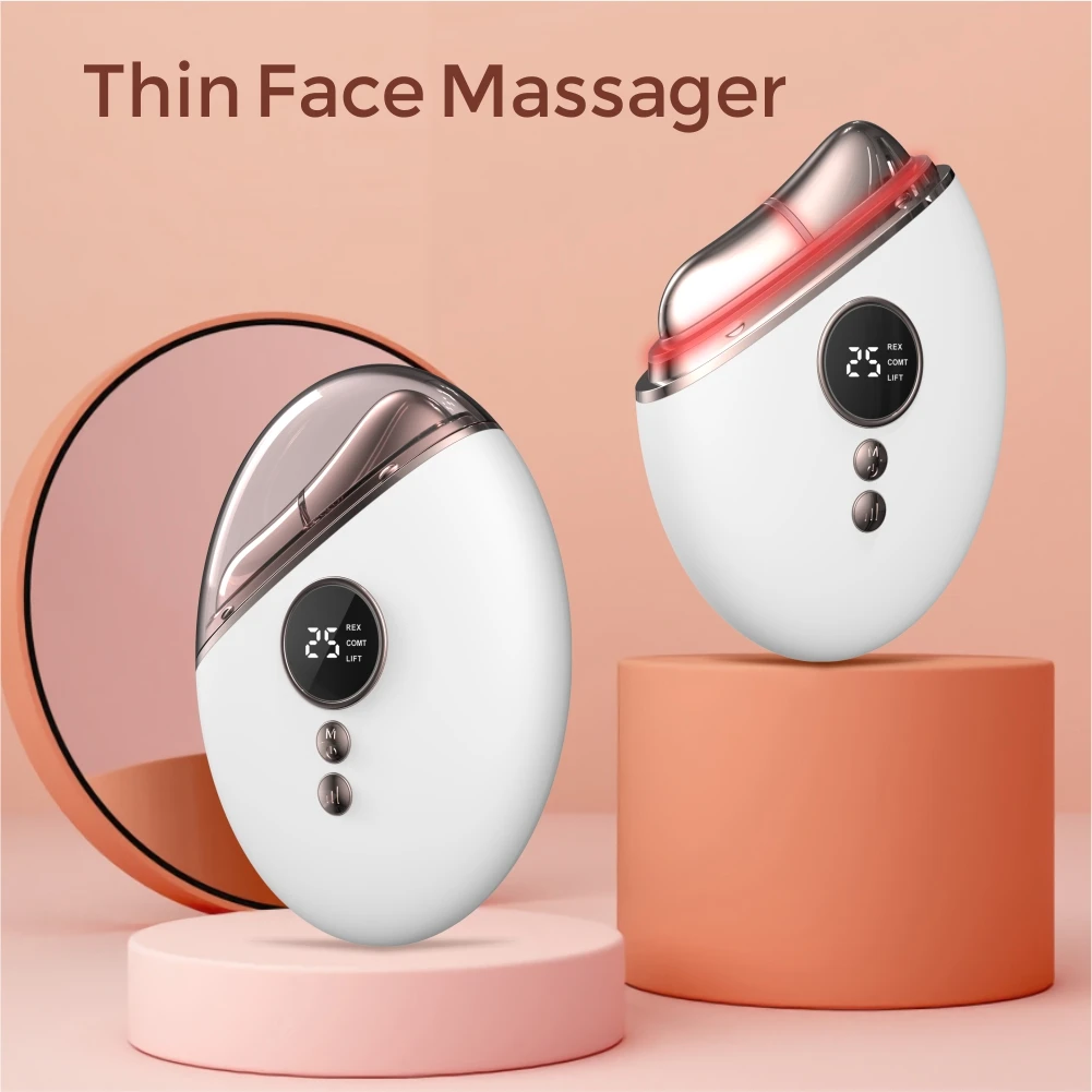 Electric Skin Care Products Led Bio Light Therapy Photon Beauty Device Heating Wrinkle Removal Micro Current Gua Sha Tool