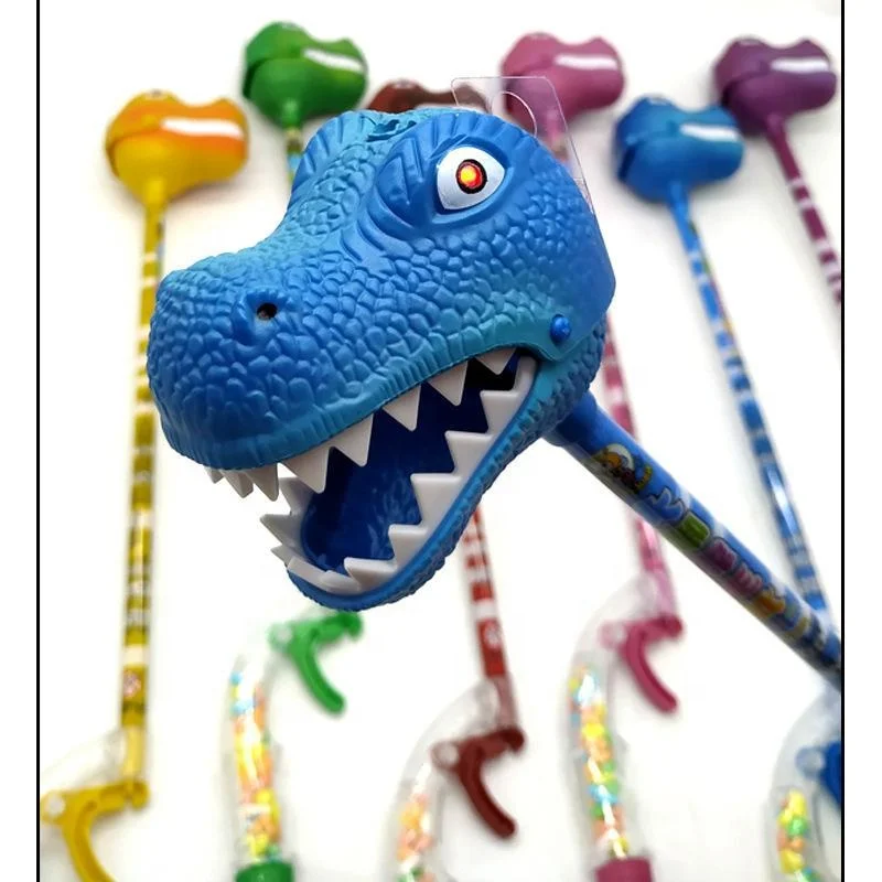 Novelty Kids Candy Toy Big Mouth Dinosaur Big Rex Candy Grabbers Toy With Light And Sound Candy Toy Container