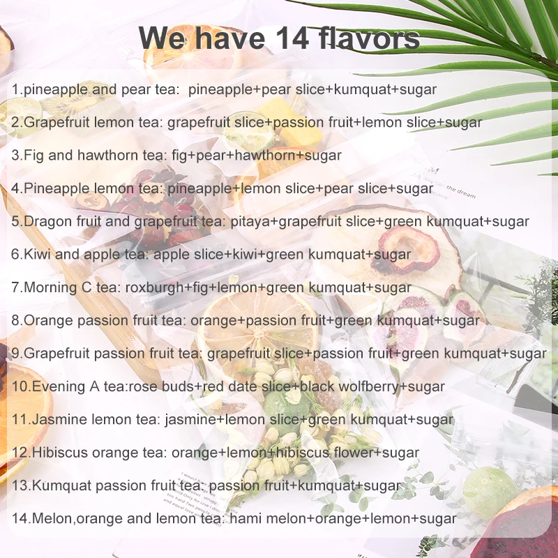 wholesale factory natural organic mixed pieces of fruit flavor drink tea