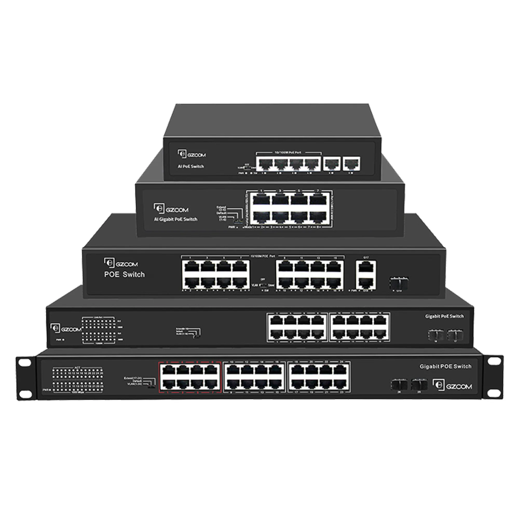 Advanced OEM 4/6/8/16 Port POE Switch with 48V Active POE IEEE802.3 AF/AT Unmanaged POE Switch for IP Camera Networks