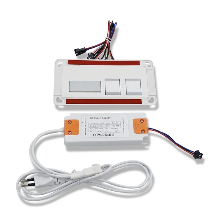 Free Sample Defogger 12v 3a 36w Smart Automation Single Color Switch Led Mirror Touch For Mirror With Time Temperature Display