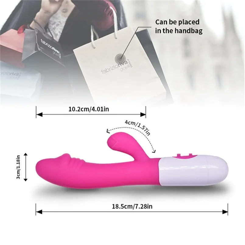 30 Modes Vibration G Spot Dildo Powerful Waterproof Dual Motors Silicone Rabbit Vibrators