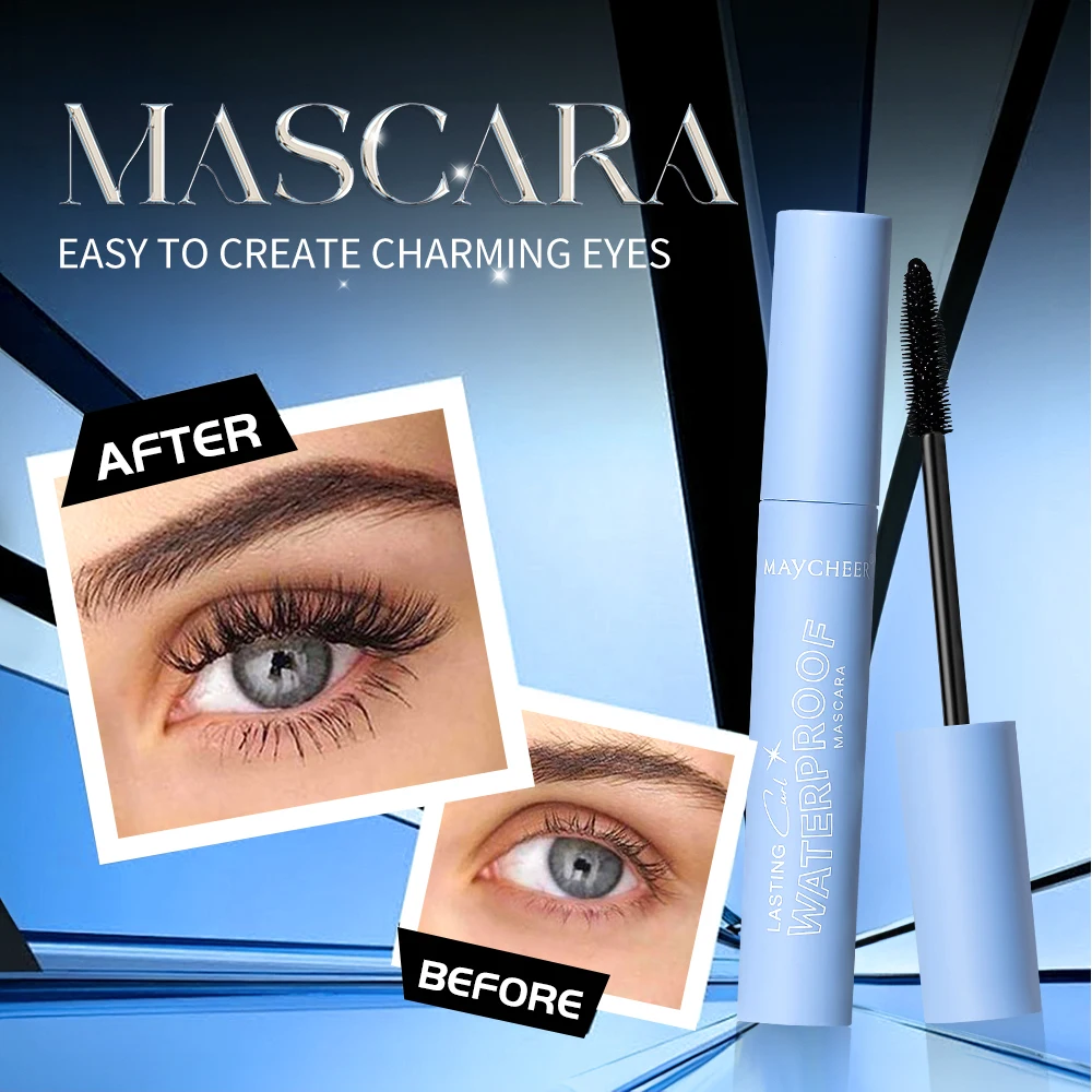 Maycheer Factory Price Eyelash Extension Long Lasting Waterproof Curly Slender Non-smudging Mascara Brush Makeup Mascara