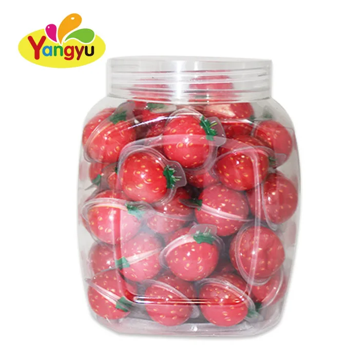 OEM Custom Wholesale Price 4D Halal Eyes Strawberry Gummy Ball Candy