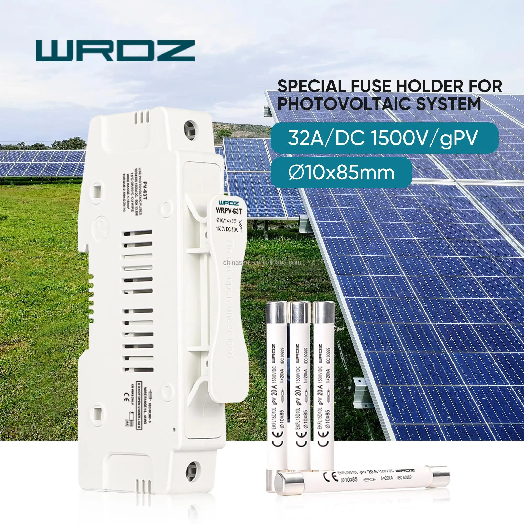 Sente 10*38mm dc 15A PV solar dc 1500V fuse with fuse holder box