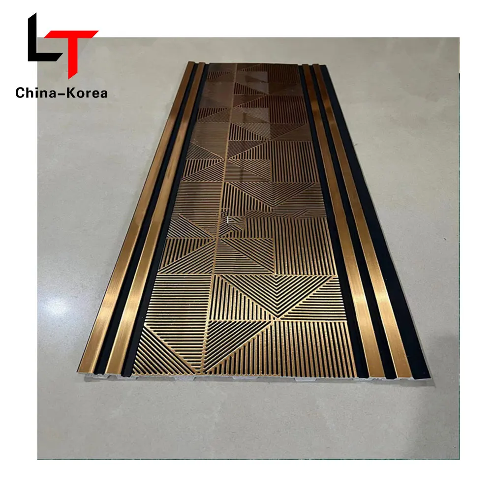 LT Hot Sale PS Timber Cladding fluted wall panels 3d Slat Seamless foam Alternative Wall Board For Hotel