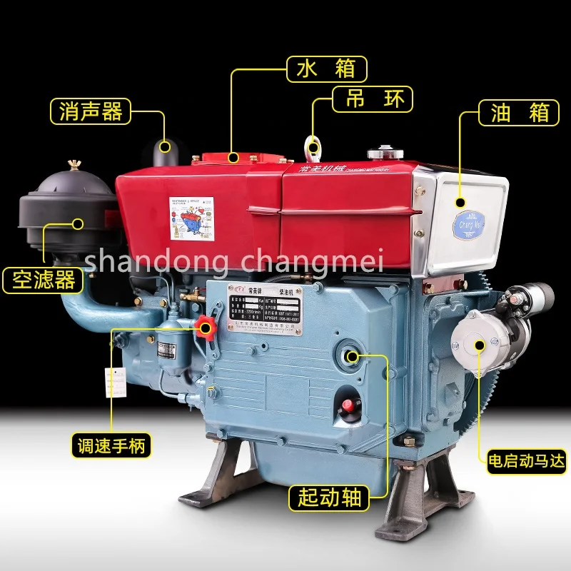 Changmei 10 HP Industrial Farm Machinery Parts Diesel Engine Price