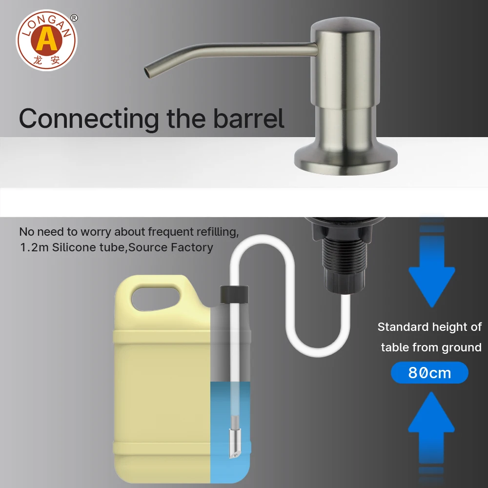 Wholesale Kitchen Sink Stainless Steel Hand Sanitizer Liquid Soap Foam Dispenser 1000Ml With Stand Hand soap Dispenser Pump