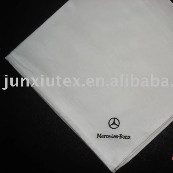 Cheap hotel washable custom napkin printing cotton embroidered satin band napkin