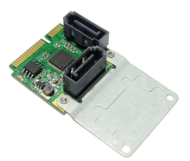 RAID 2-Ports SATA 3.0 mini PCIe Controller Card mini PCI-e to Dual SATA III 6Gb converter + RAID0 RAID1 JOBD bracket