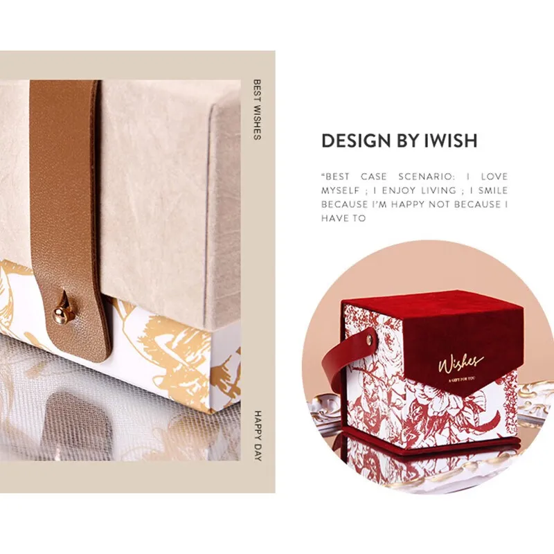 Buy Elegant Necklace Gifts Jewelry Cartons Packaging Gift Boxes Flowers and chocolate candles Candy portable gift boxes