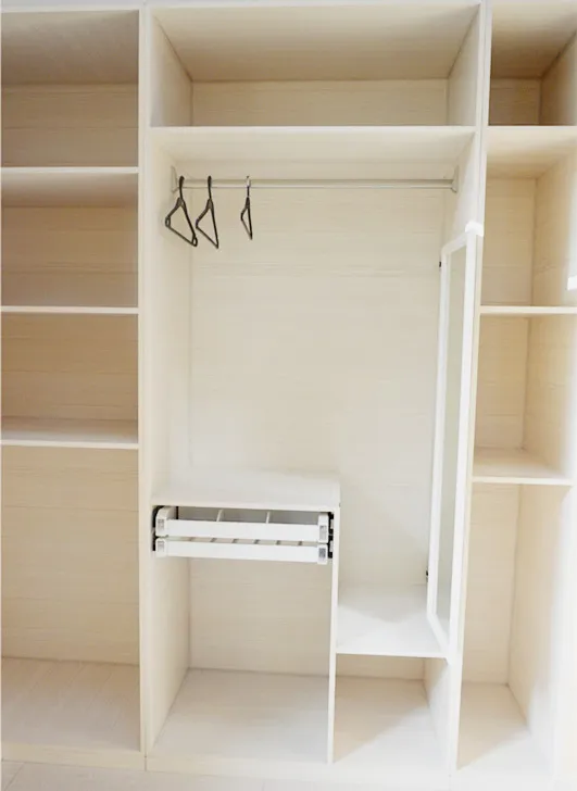 Pure white aluminum wardrobe