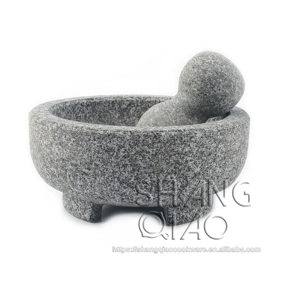 Top Selling Natural Granite Molcajete Tejolote Guacamole Mortar and Pestle Mexican Molcajete