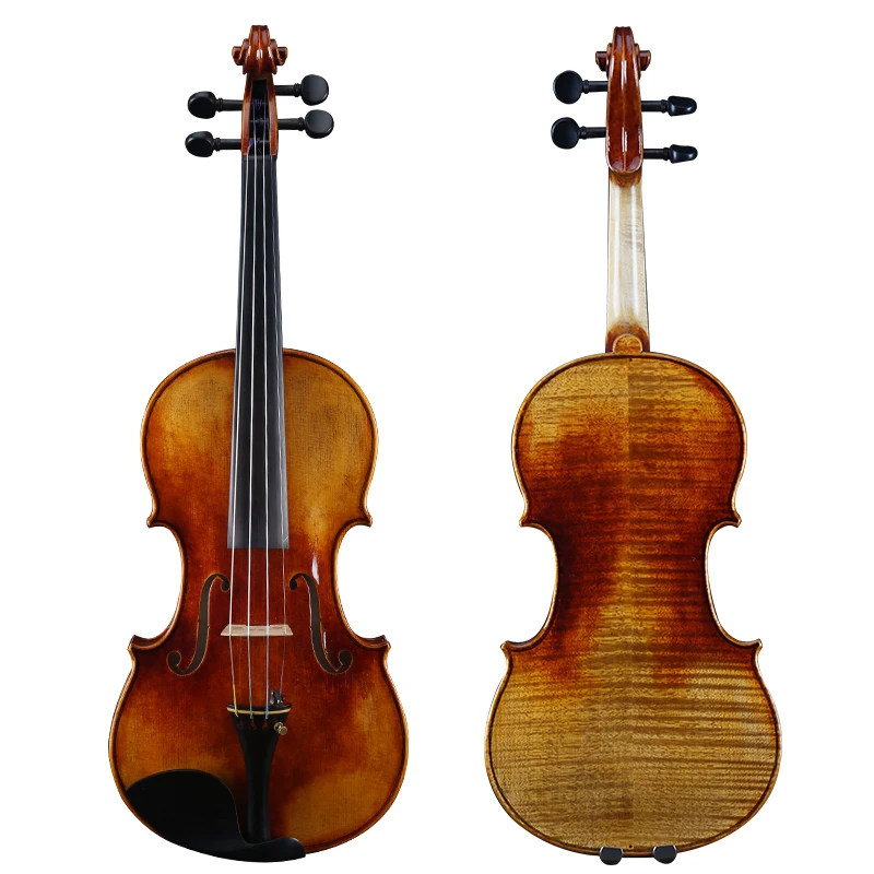 Top  High quality Violin Hand made Professional Violin Nice flamed maple Advanced Violin   Antique Style ( V019)