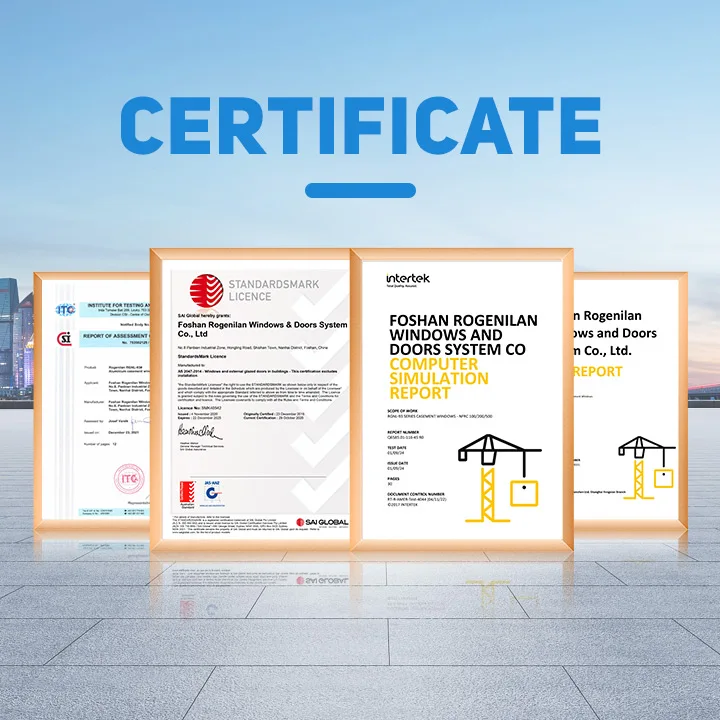 ROGENILAN Security Anti Theft Aluminum Sliding Double Glazing Glass Window And Door