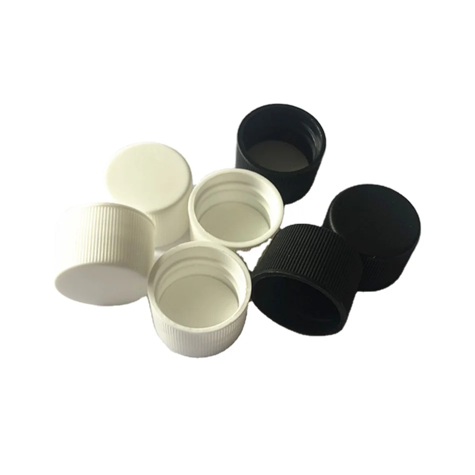18/410 Plastic PP ribbed screw cap , 18mm neck size lid