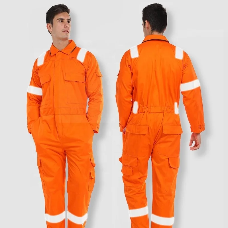 Factory Custom Logo Work Overalls Boiler Suit Uniform Industrial Construction Coverall Workwear Fire Retardant FR Coveralls