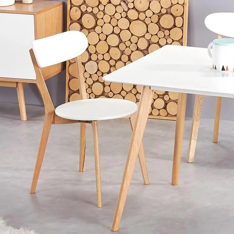 Modern Simple Solid Wood Dining Chair Nordic Oak Butterfly Shaped Back Household Leisure Dining Chair