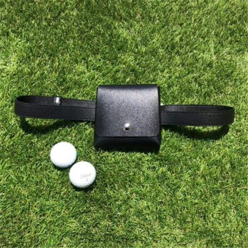 Portable Leather Golf Ball Pouch with Belt  Pocket Golf Ball Storage Container Golf Ball Storage Pouch