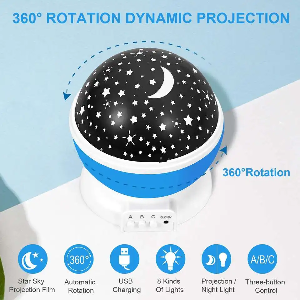 16 Old Factory TIANHUA Wholesale Multi-Color Rotatable Projection Lamp Ocean Wave Mini Star Light Galaxy Projector For Bedroom