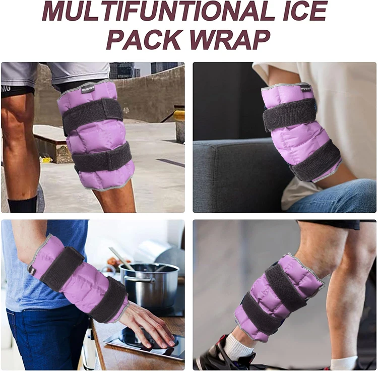 World-bio Purple Knee Ice Pack Wrap Cold Ice Pack for Knee Therapy Ice Gel Brace for Knee Arthritis Pain Relief