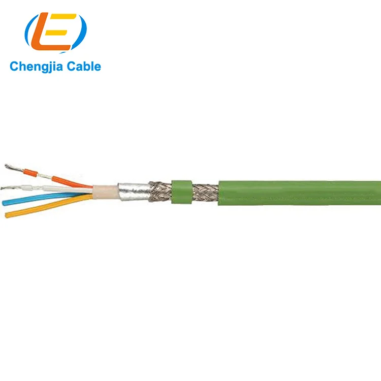 22AWG Profinet data cable 6XV1840-2AH10/6XV1 870-3QN10 Siemens Ethernet bus cable M12 D Code connector male shielded cable