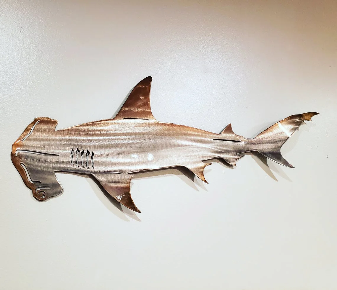 Shark Metal Wall Art Decoration Wrought Iron Wall Hanging Fish Ornament For Home Living Room Bedroom Art Crafts Decor Gifts