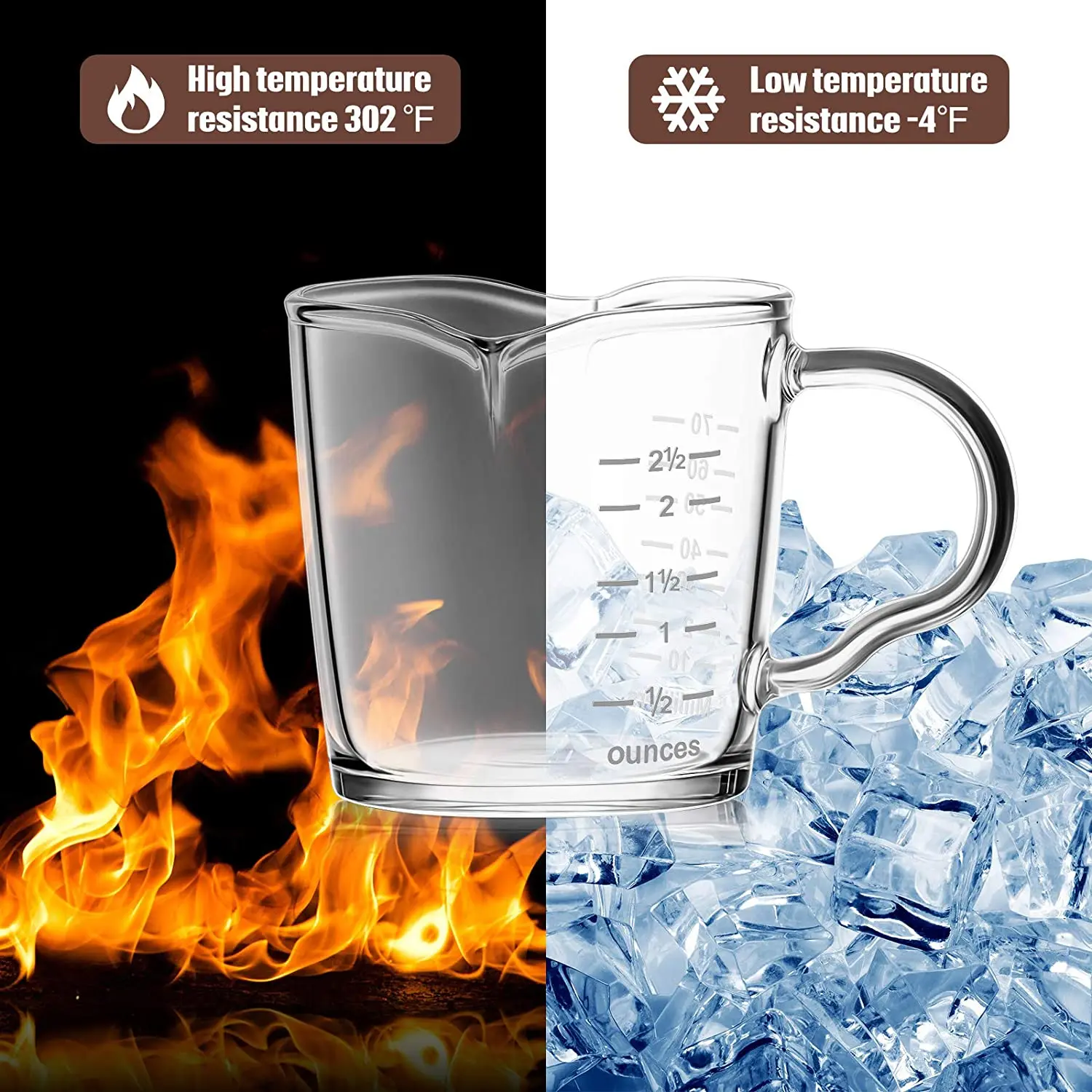 High borosilicate glass transparent high quality mike cup pyrex glass measuring cup set