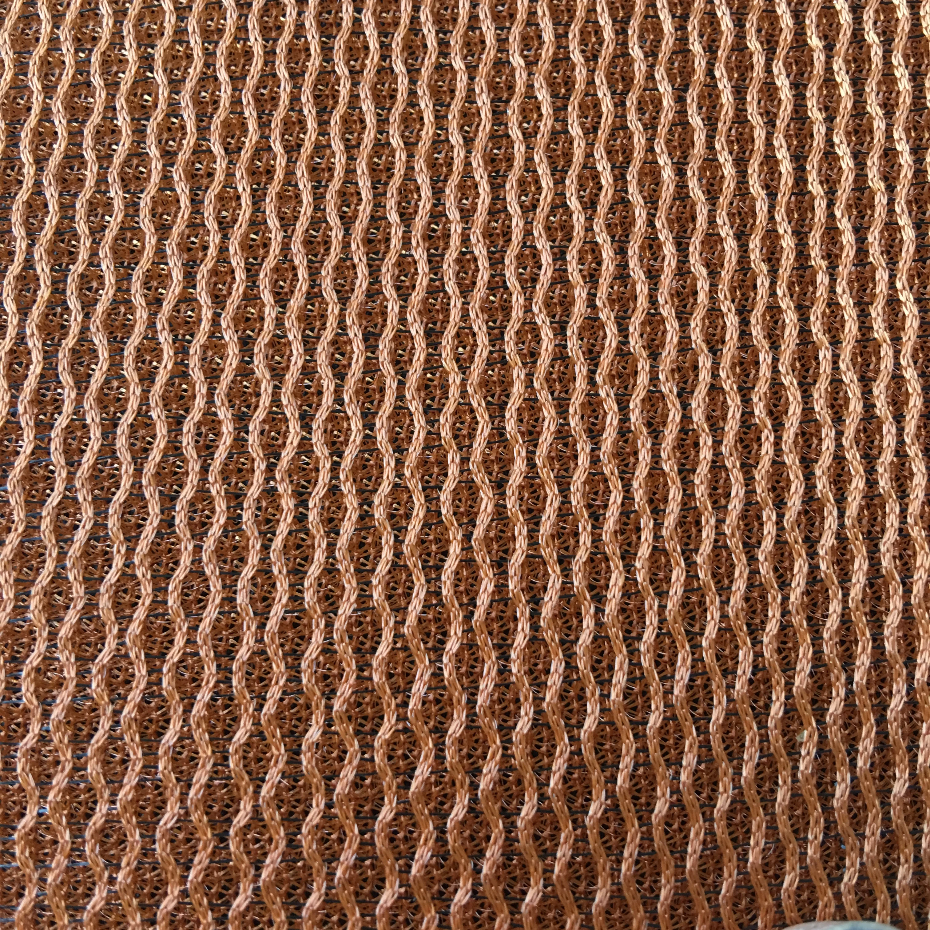 Wave pattern stripe mesh cloth 100%polyester eyelet chair mesh fabric for car cushion seat covers