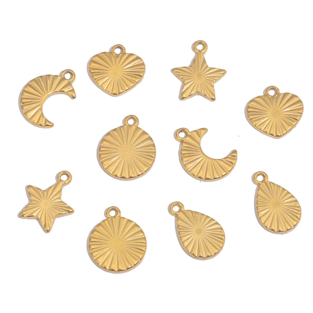 Tiny Mini Charms moon star sun heart stainless steel jewelry DIY earrings bracelet necklace charm for jewelry making