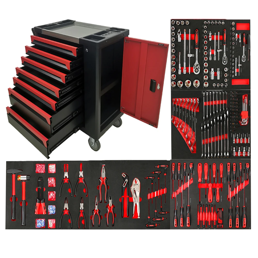 CE Customizable lockable  Roller High Capacity Tool Cabinet/ Trolley/ Cart / Chest  Tool Box With 420 Tool Sets For Car Repair