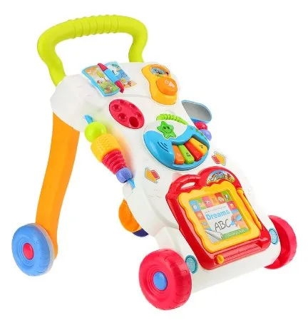 Детский ходунок, тележка для малышей, музыкальный ходунок из АБС-пластика с регулируемым винтом для маленьких детей, скутер для малышей