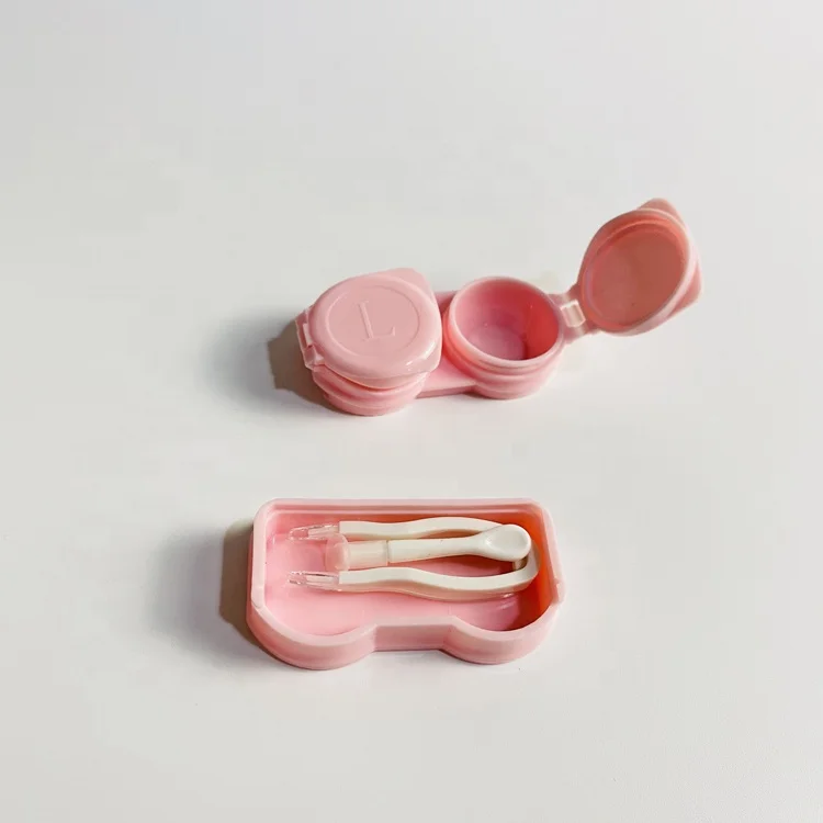 New style drawer type clear contact lens case with tweezers and stick transparent contact lens accessories   XY-140